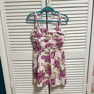 Abercrombie & Fitch White and Purple Floral Mini Dress